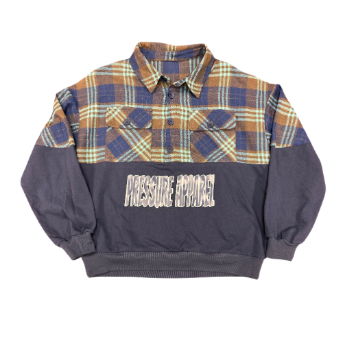 Pressure Apparel Plaid Topped Button Up